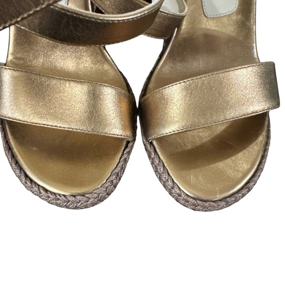 Stuart Weitzman Alex Wedge Liquid Metallic Leather Size 7 - Picture 6 of 9